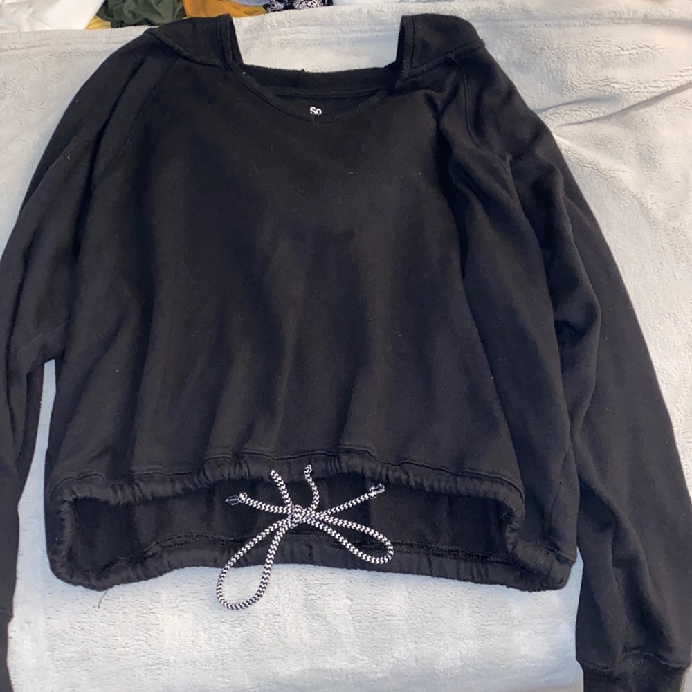 Black hooded SO Cropped sweatshirt